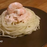 Spaghetti au Saumon Fumé et Crevettes